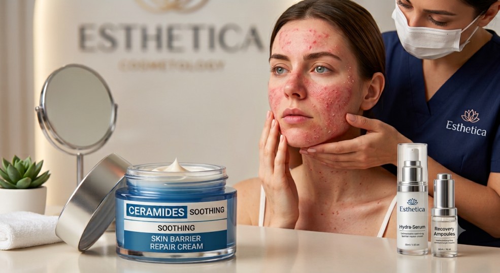 Repair a damaged skin barrier from over-exfoliation